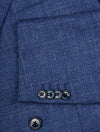 Wool Silk Linen Double Brested Jacket Blue