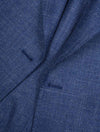 Wool Silk Linen Double Brested Jacket Blue