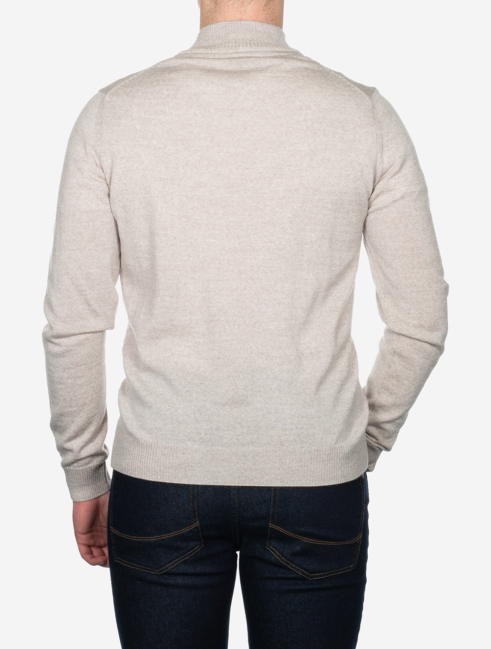 Stenstroms Beige Half Zip Merino Wool Jumper AI2