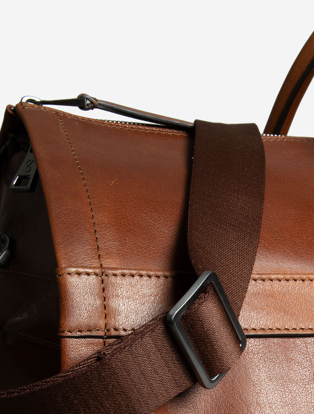 Orlando Leather Weekend Bag Midbrown