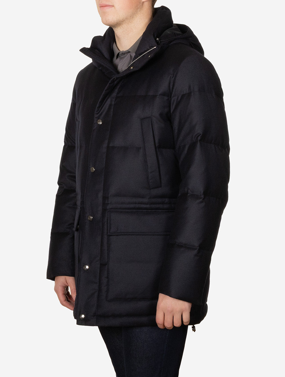 Loro Piana Storm System Hooded Coat Navy