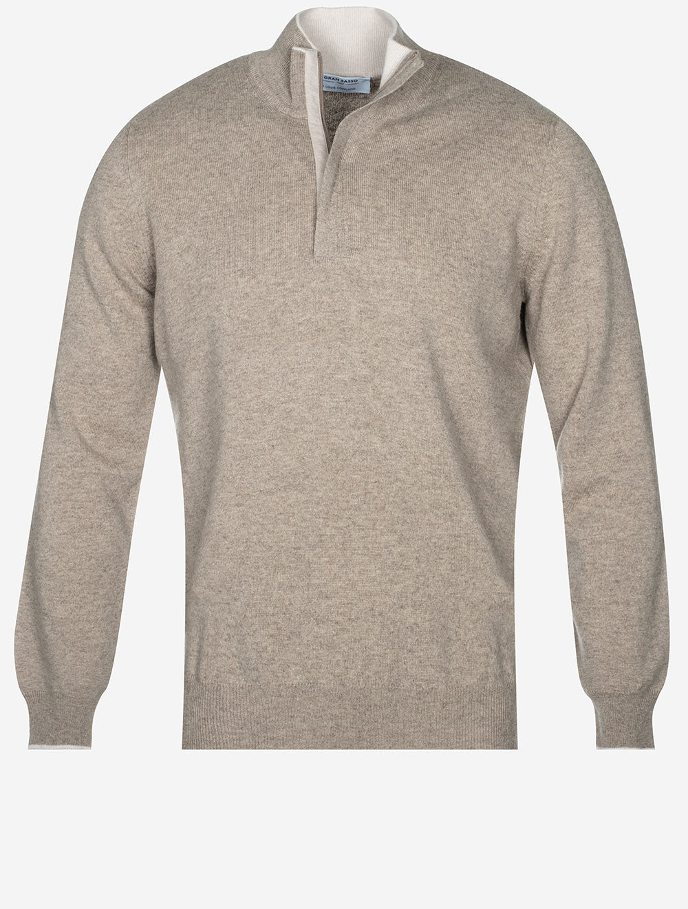 Gran Sasso Half Zip Wool & Cashmere Beige MI