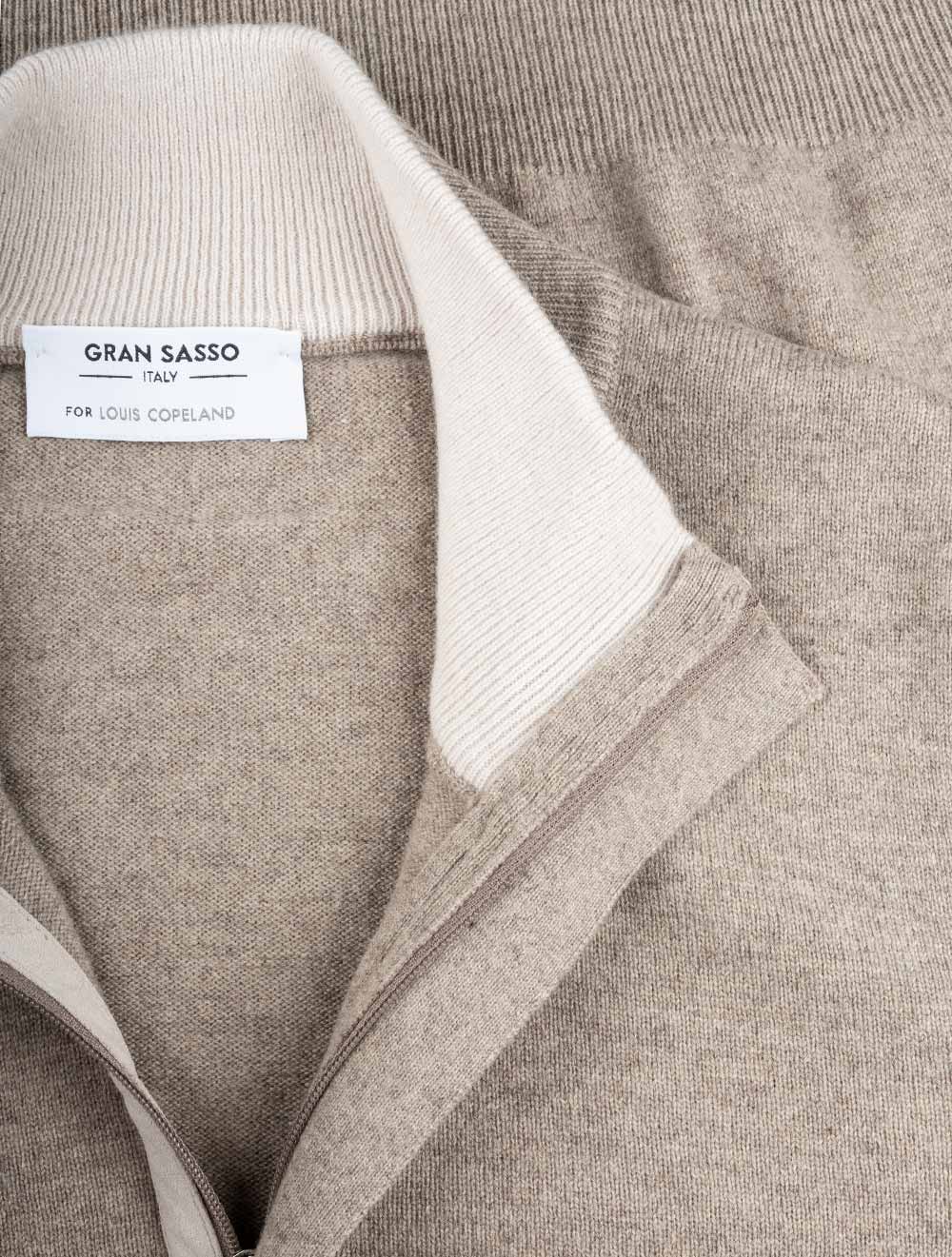 Gran Sasso Half Zip Wool & Cashmere Beige AI1