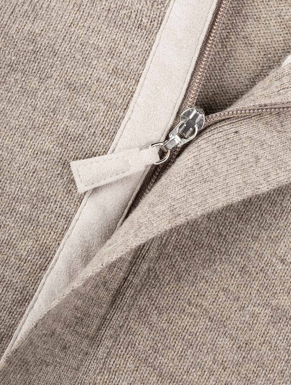 Gran Sasso Half Zip Wool & Cashmere Beige AI2