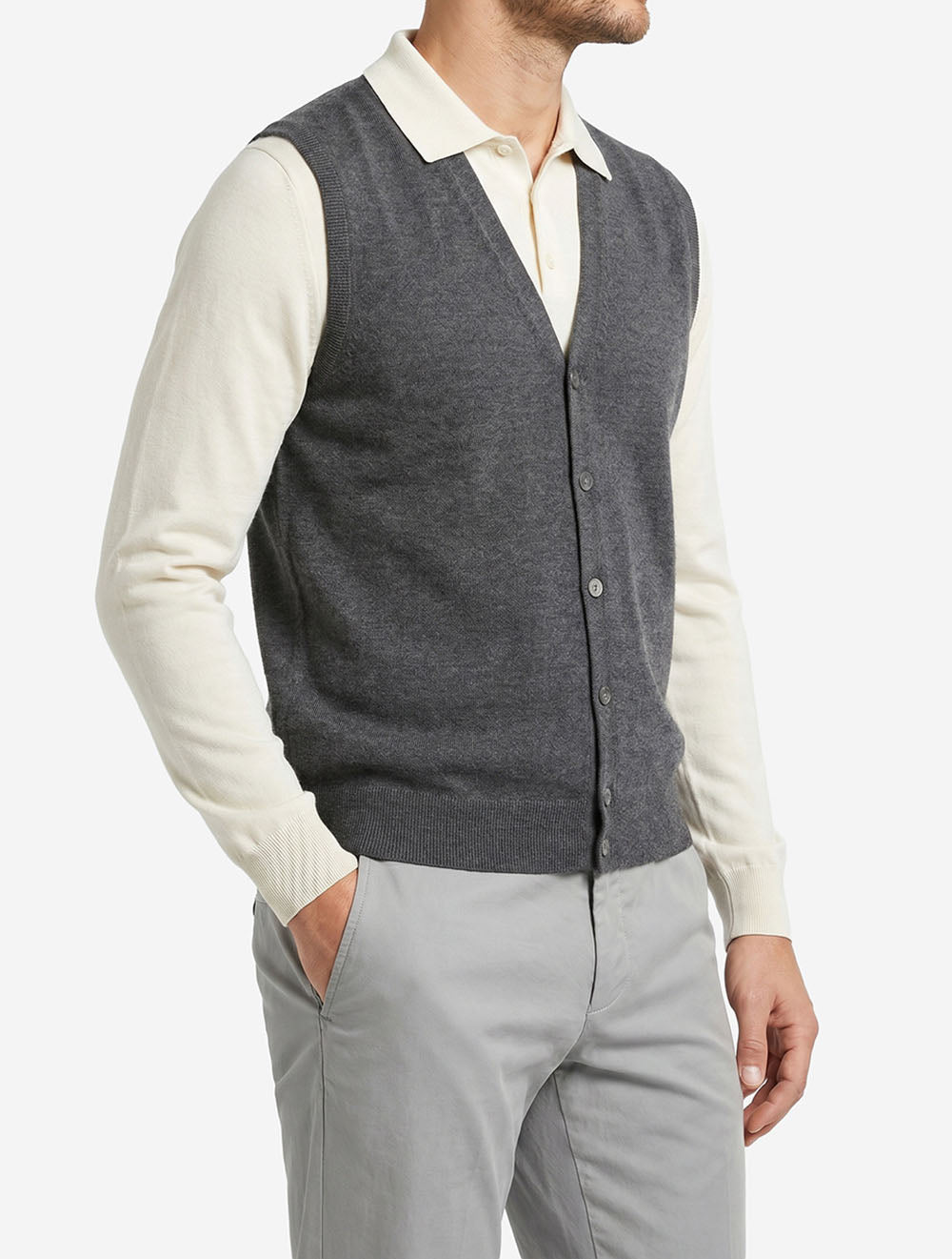 Sleeveless V-Neck Cardigan Black