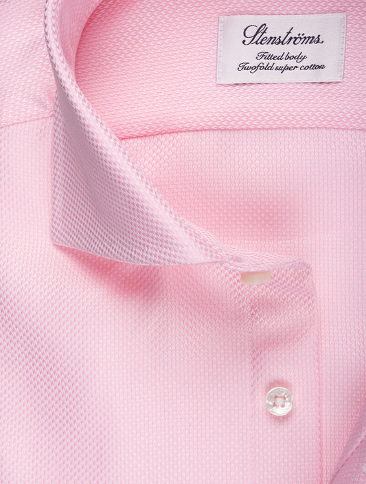 Fitted Herringbone Shirt Pink