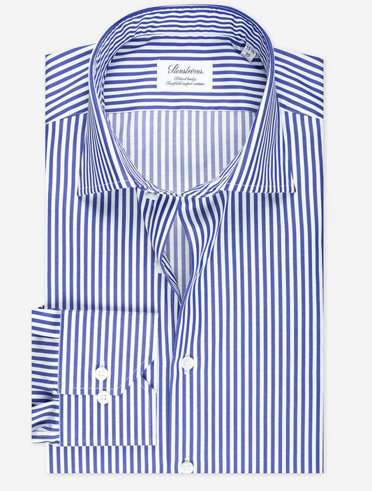 STENSTROMS Fitted Stripe Shirt Blue
