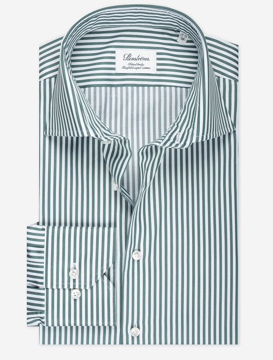 Fitted Stripe Shirt Green