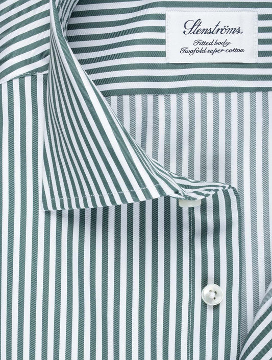 STENSTROMS Fitted Stripe Shirt Green