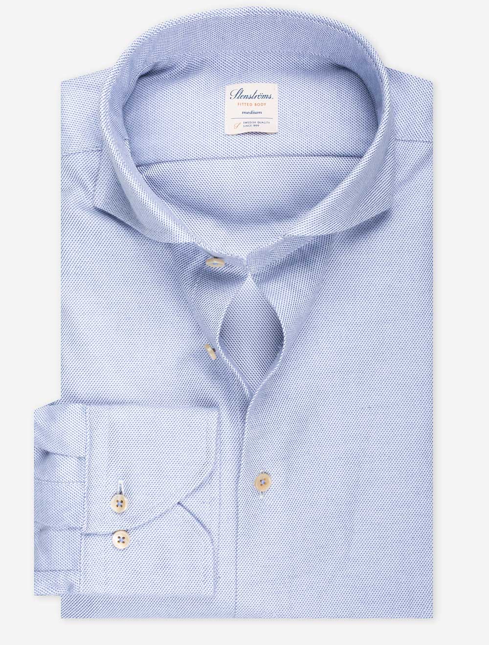 Fitted Patterned Shirt Blue