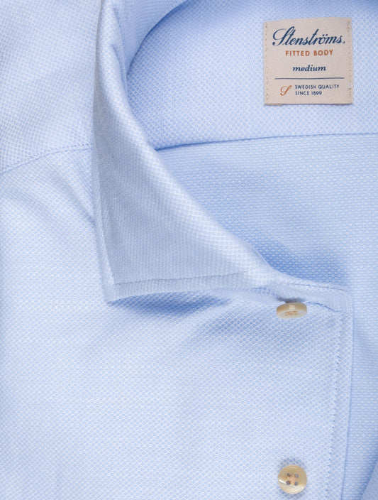STENSTROMS Fitted Pique Shirt Blue