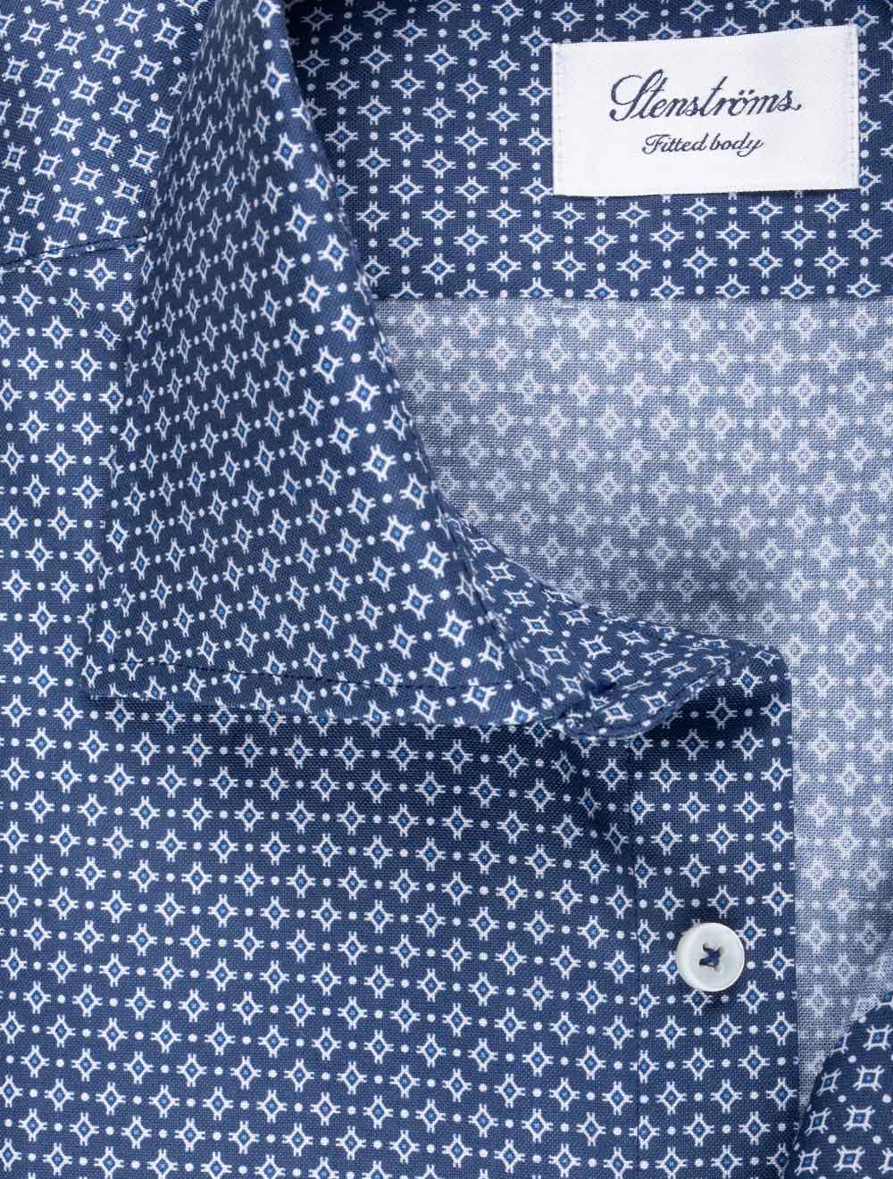 Fitted Pattern Shirt Navy