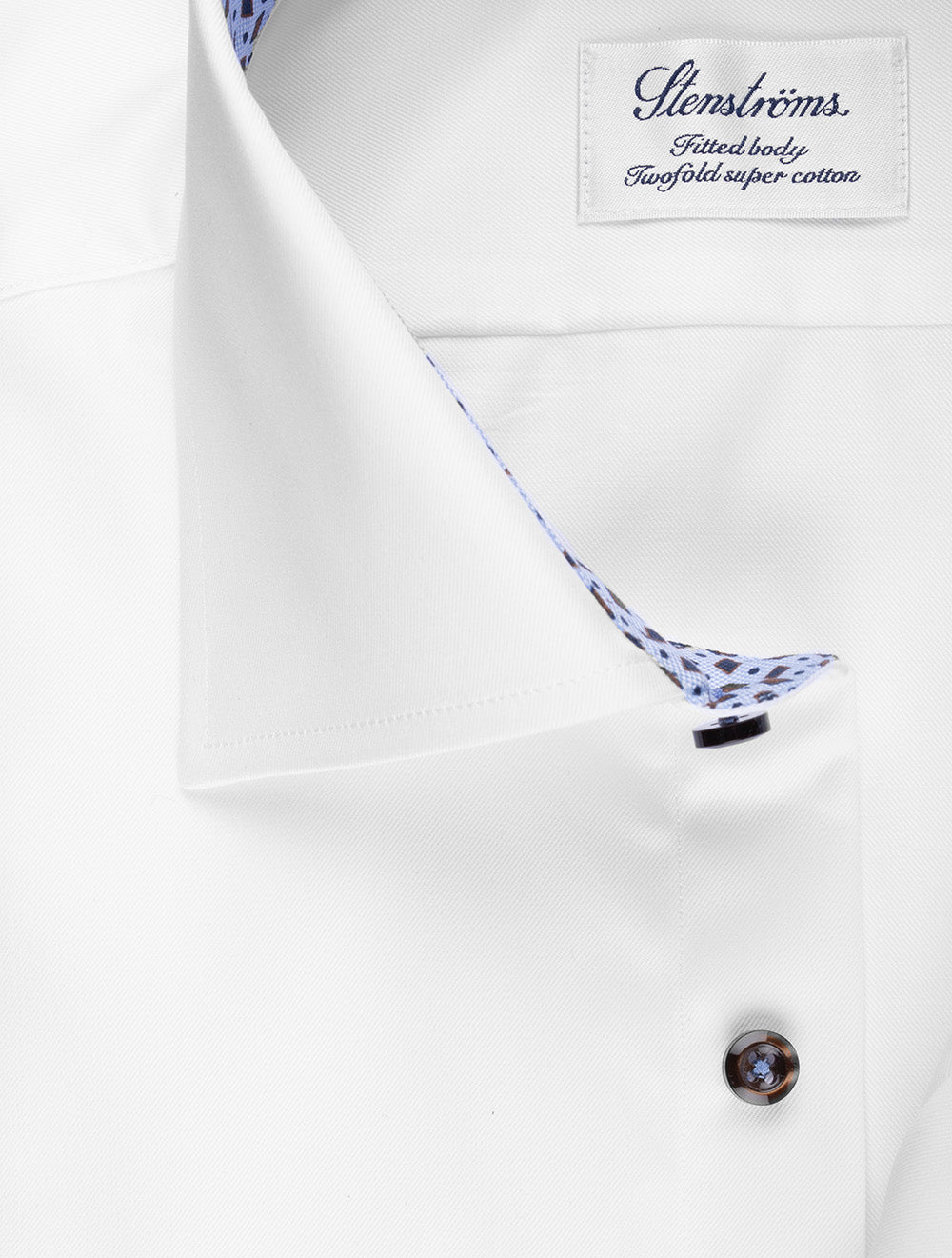 Stenstroms White Plain With Inlay Fitted Body Shirt AI1