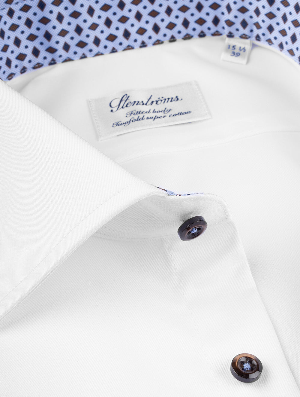 Stenstroms White Plain With Inlay Fitted Body Shirt AI2