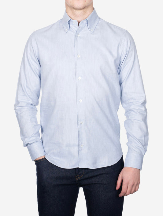 FEDELI Buttondown Soft Flannel Shirt Grey