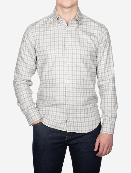 FEDELI Buttondown Soft Flannel Shirt Multi
