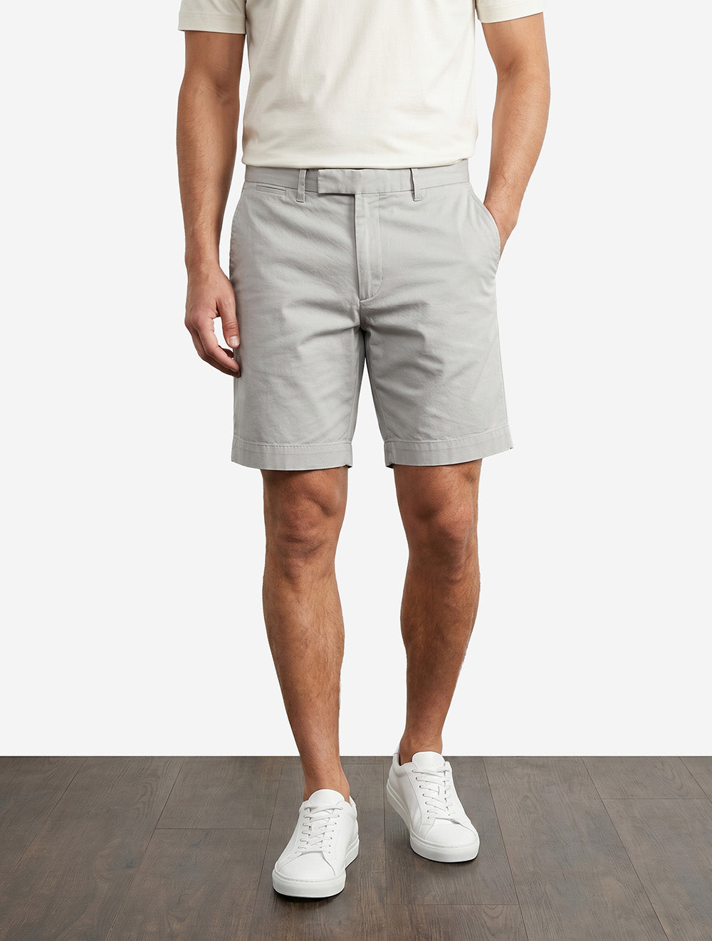 Short chino stretch slim gris