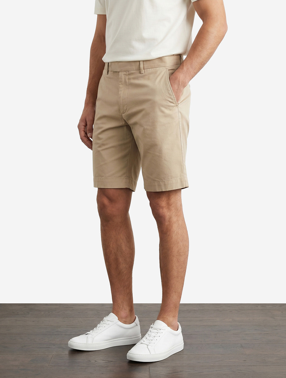 Short chino stretch slim kaki