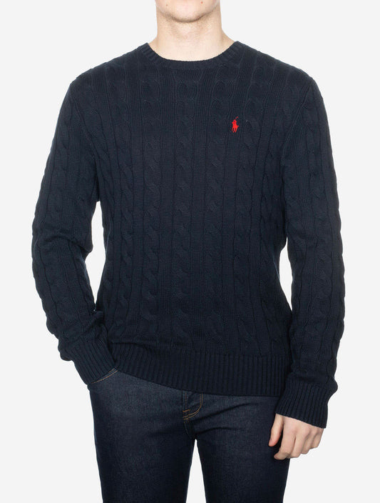 RALPH LAUREN Cotton Cable Sweater Cruise Navy
