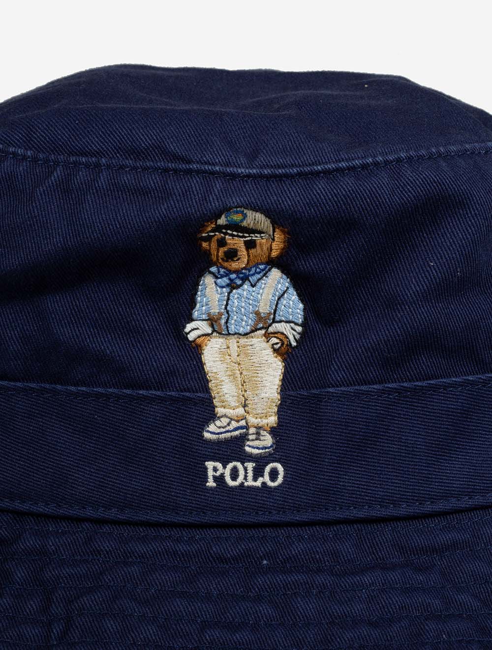 Ralph Lauren Bear Bucket Hat Cruise Navy Men's Hats Available at Louis Copeland & Sons Ireland