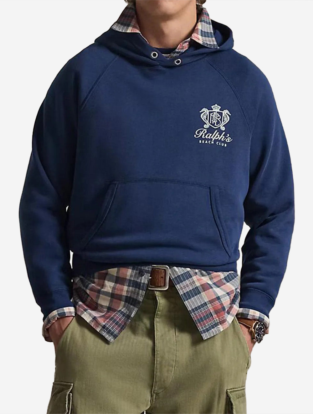 Vintage Fit Fleece Graphic Hoodie Blue