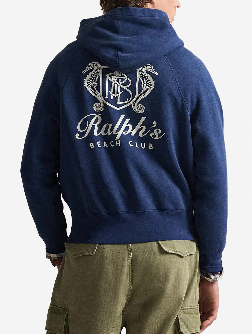 Vintage Fit Fleece Graphic Hoodie Blue