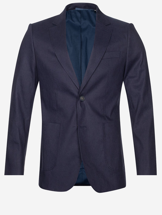 GANT Slim Cotton Linen Suit Blazer Marine