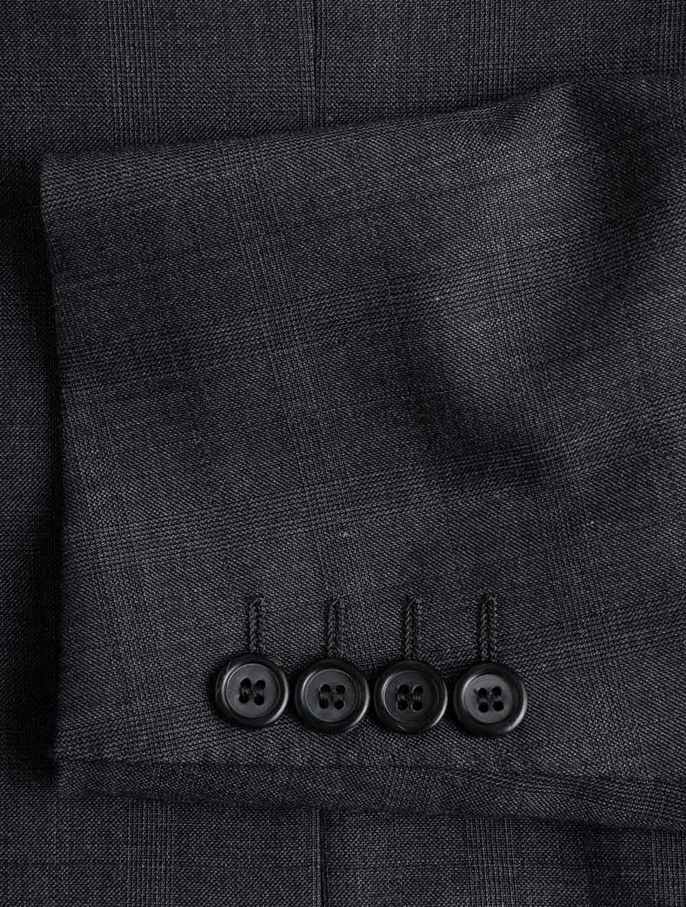 Plaid Check Suit Dark Grey