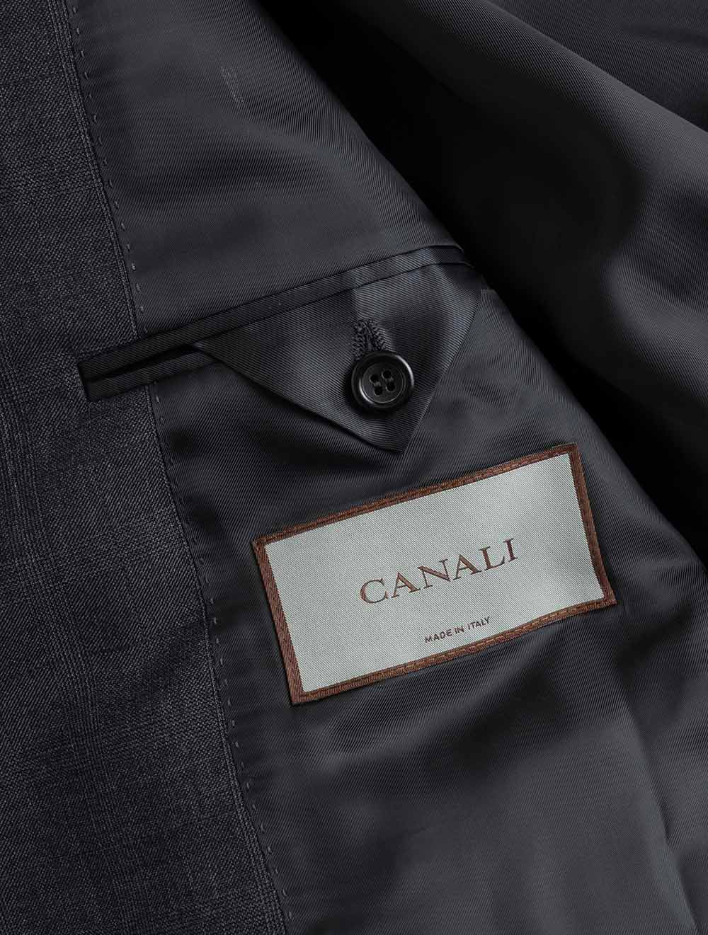 Plaid Check Suit Dark Grey
