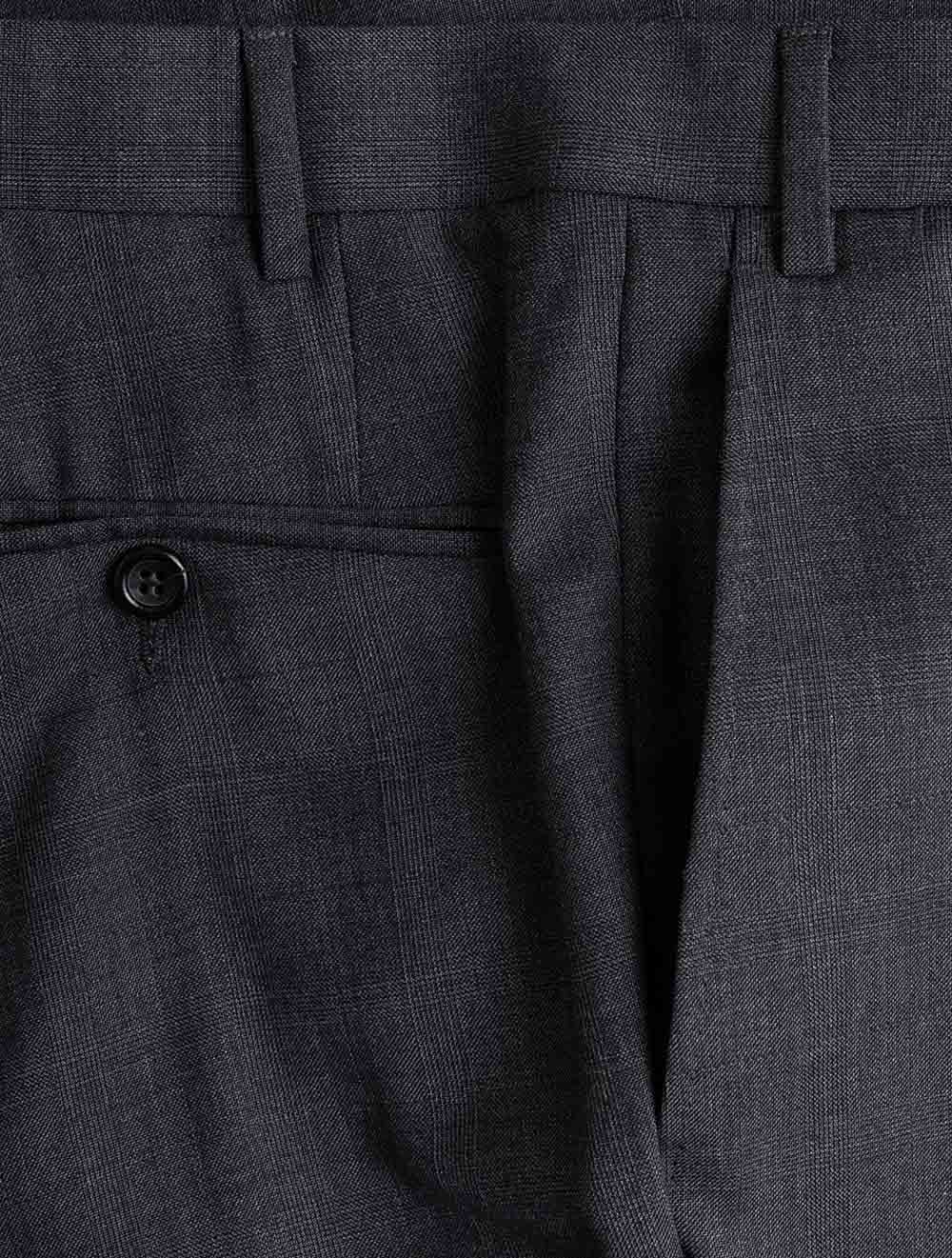 Plaid Check Suit Dark Grey