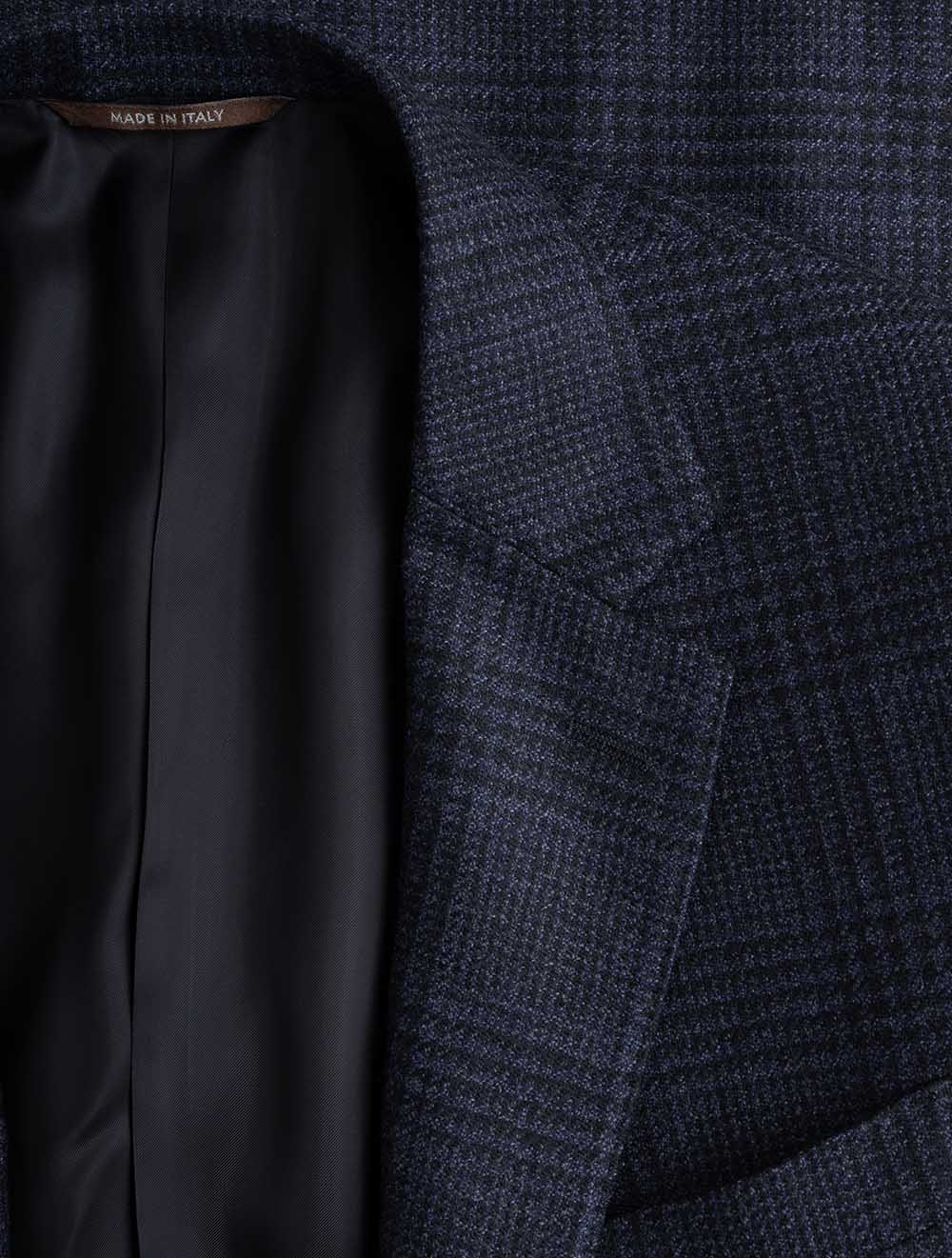 Check Wool Jacket Navy