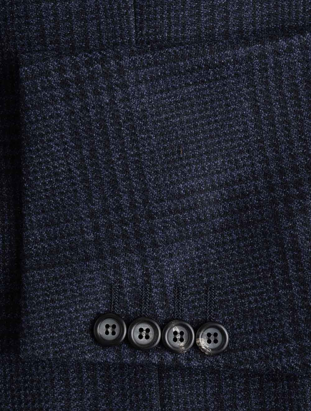 Check Wool Jacket Navy