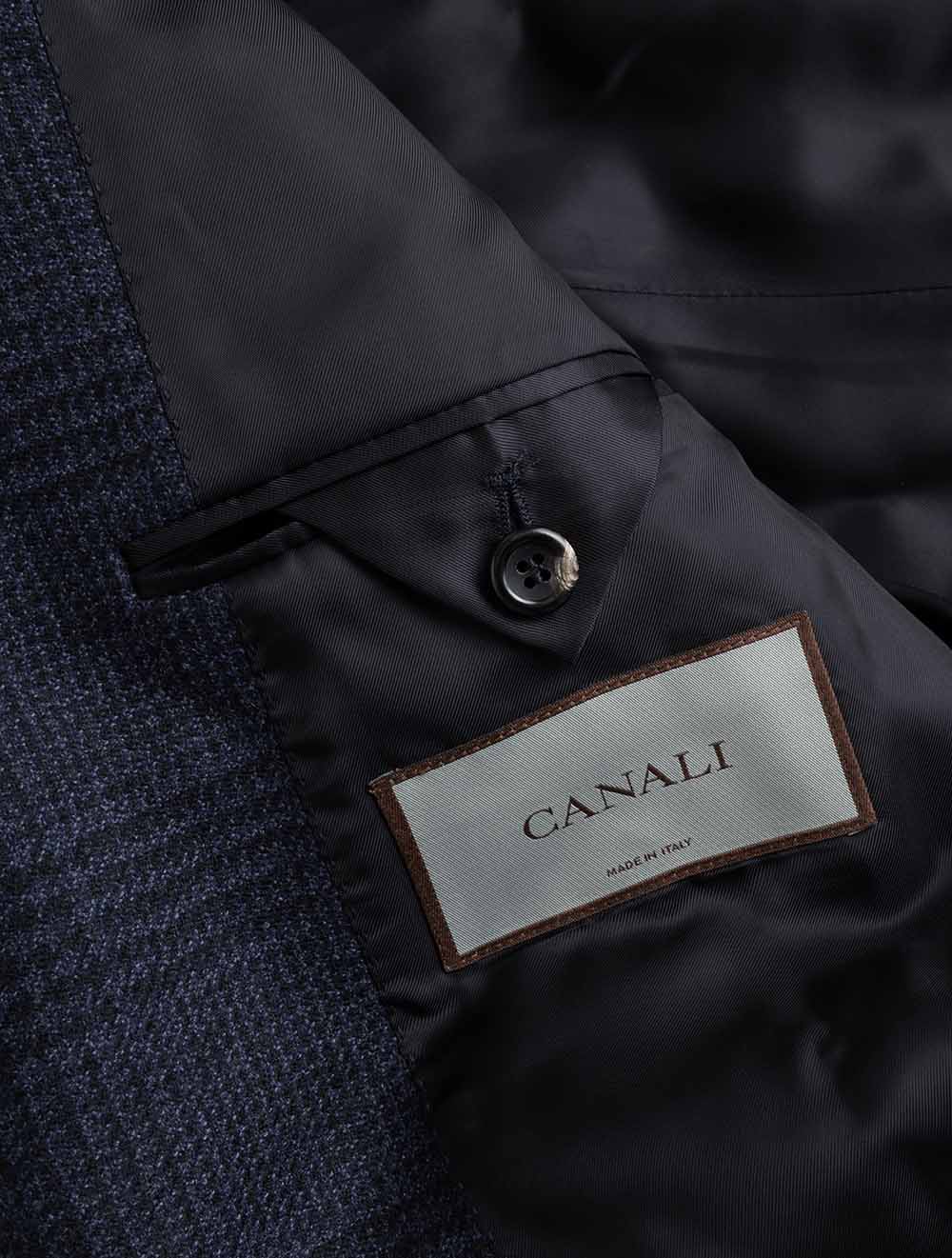Check Wool Jacket Navy