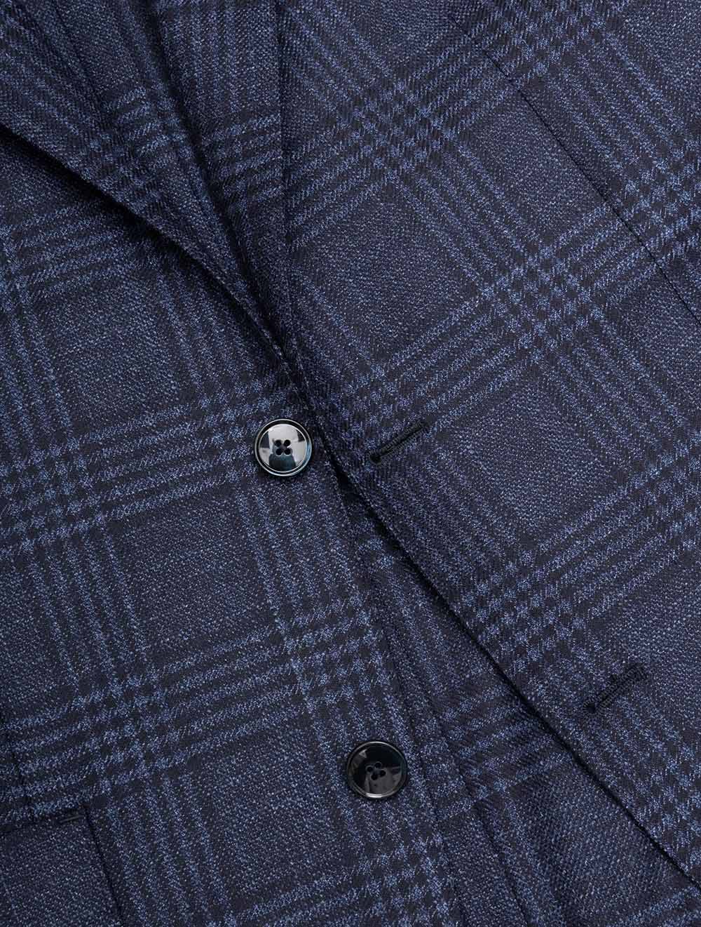 Plaid Check Jacket Blue