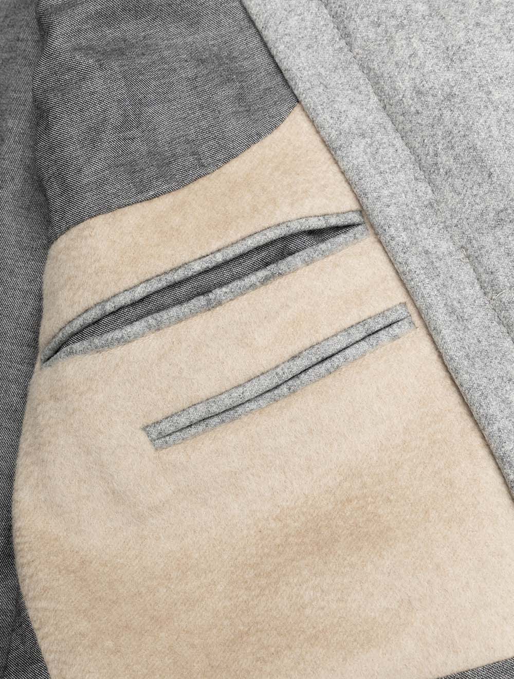 Single Breasted Wool & Cashmere Blend Overcoat Beige