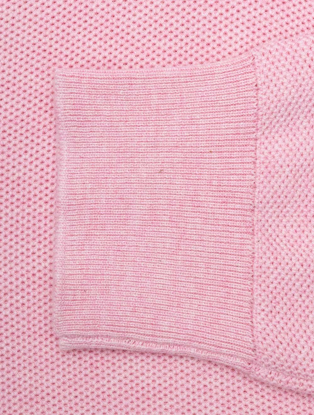 Half Zip Pique Pullover Pink