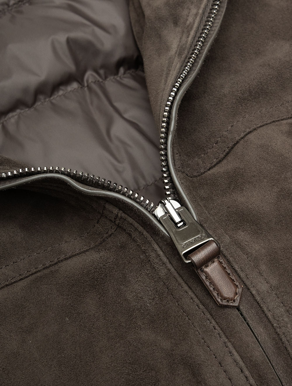 Suede Bomber Jacket Brown
