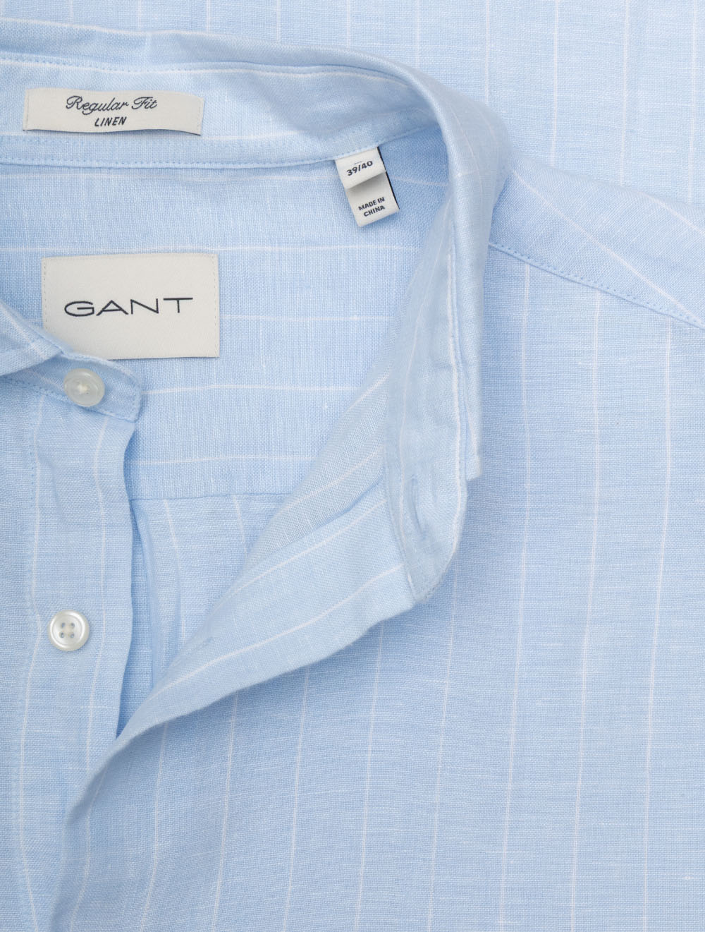 Regular Linen Stripe Shirt Sky Blue