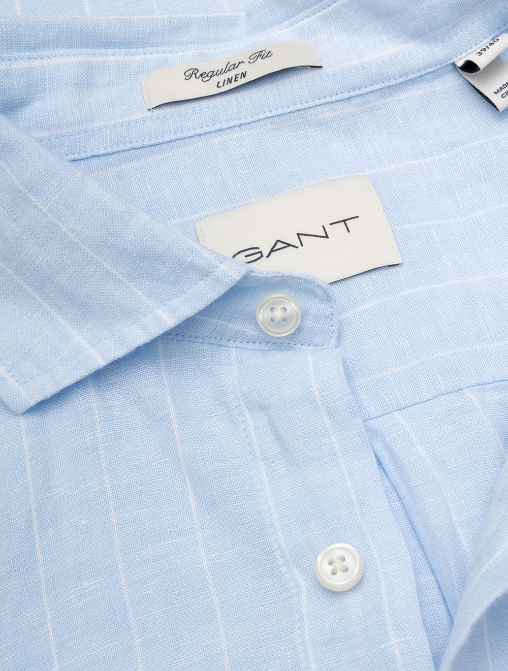 Regular Linen Stripe Shirt Sky Blue
