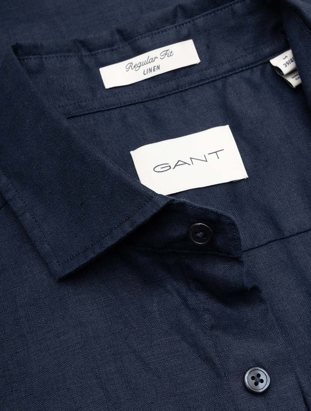 Regular Linen Shirt Evening Blue