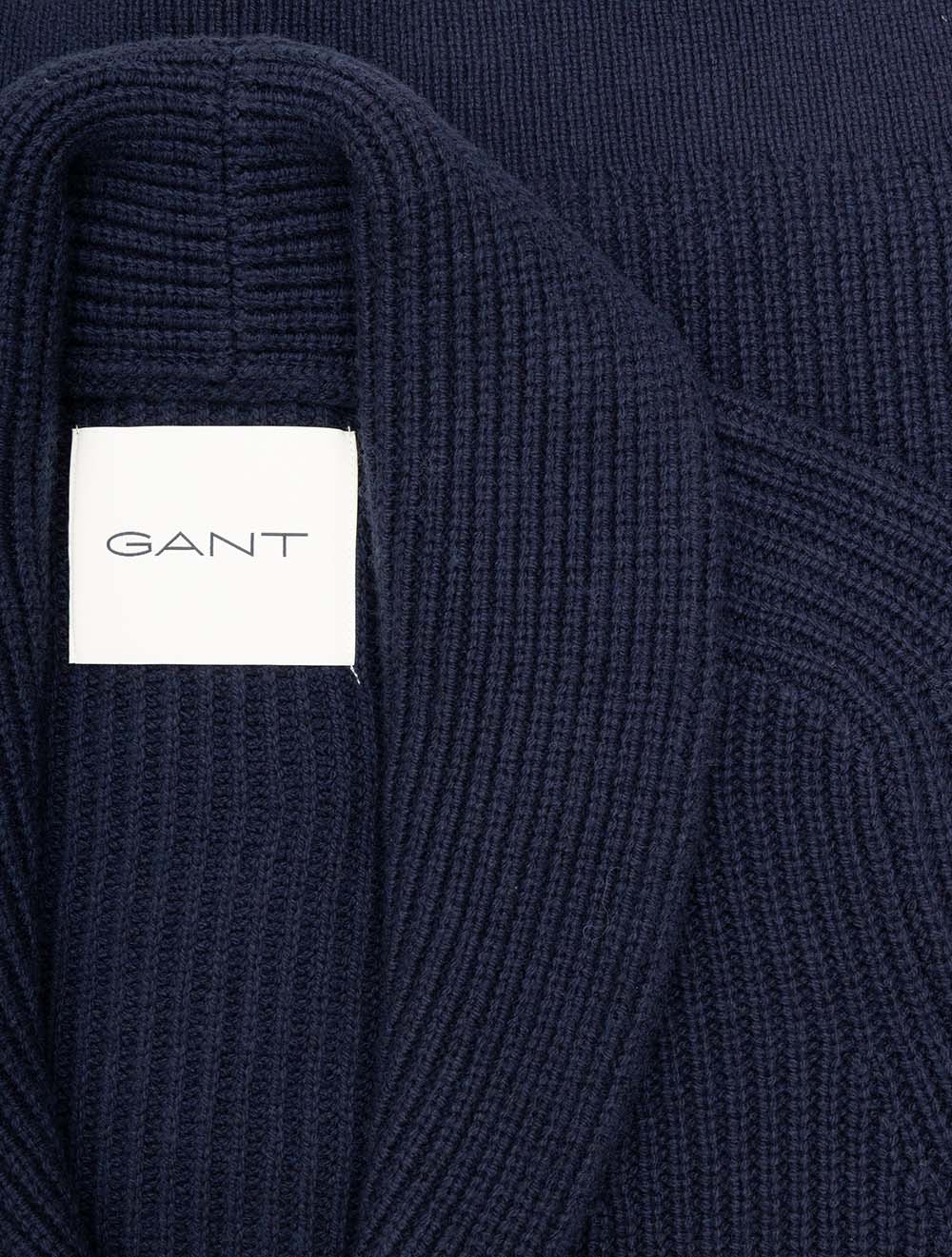 Wool Blend Shawl Collar Cardigan Evening Blue