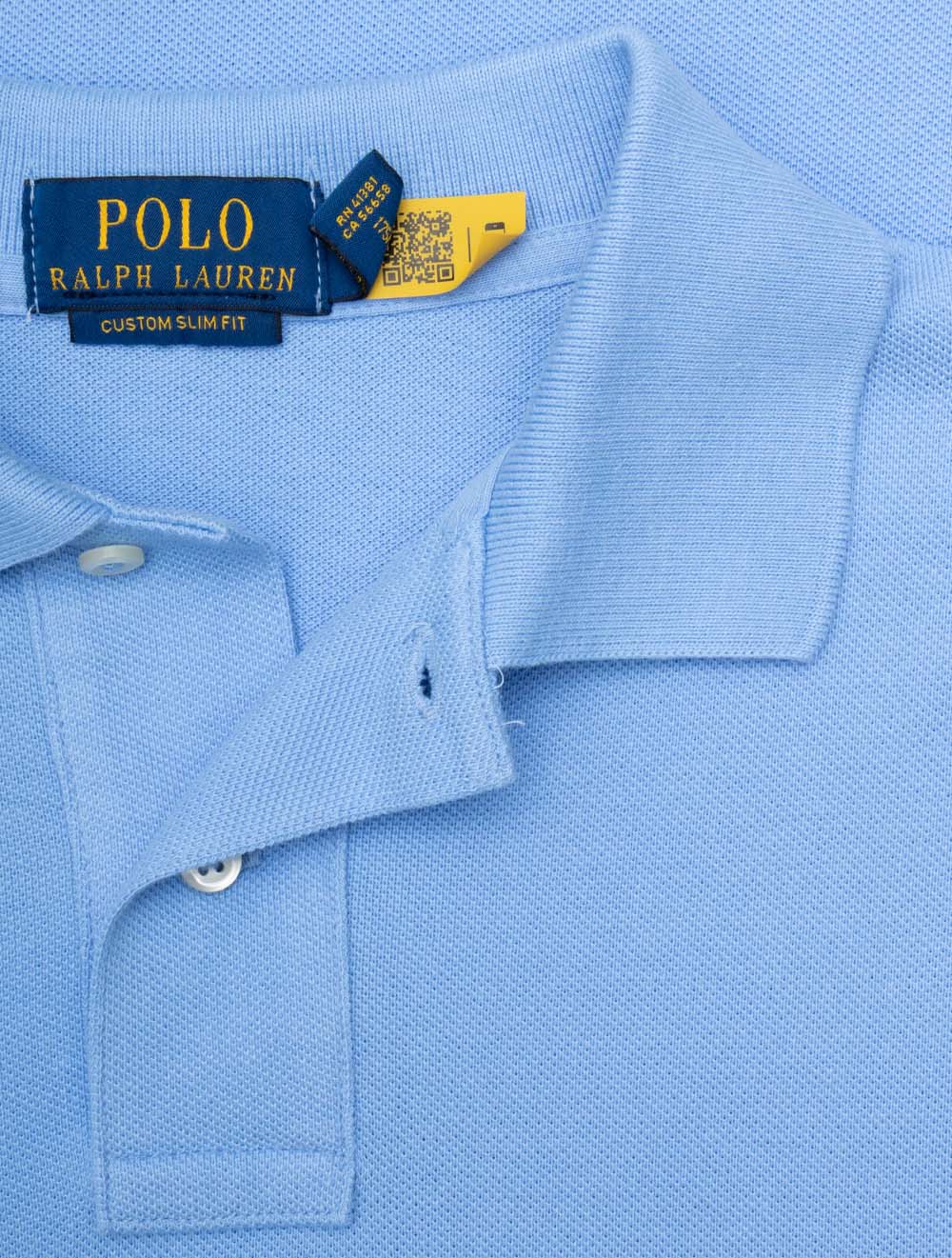 Custom Slim Fit Polo Shirt Blue