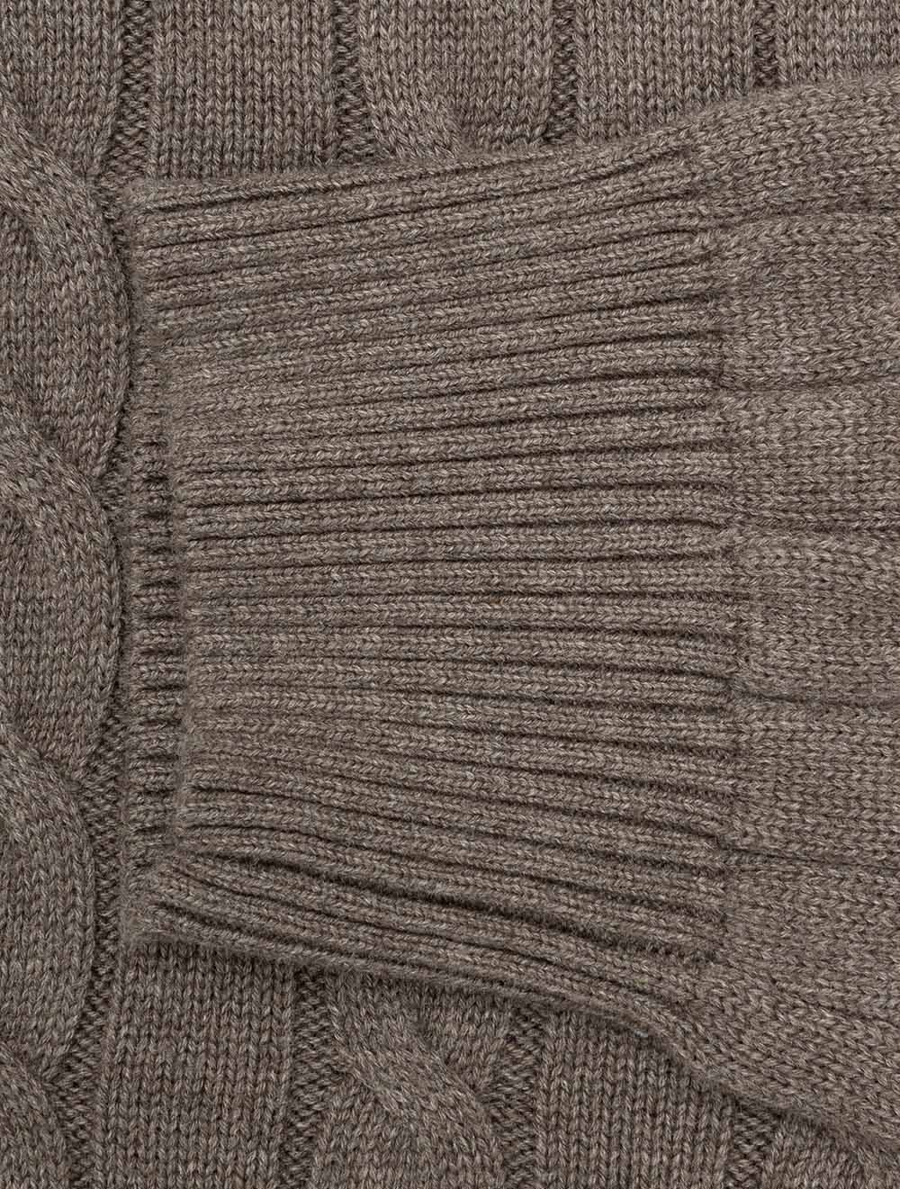 Cotton Cable Half Zip Seawood Melange