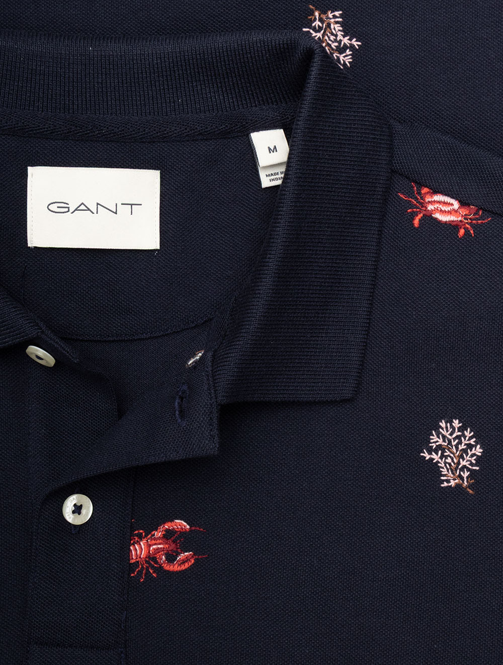 Embroidered Short Sleeve Polo Evening Blue