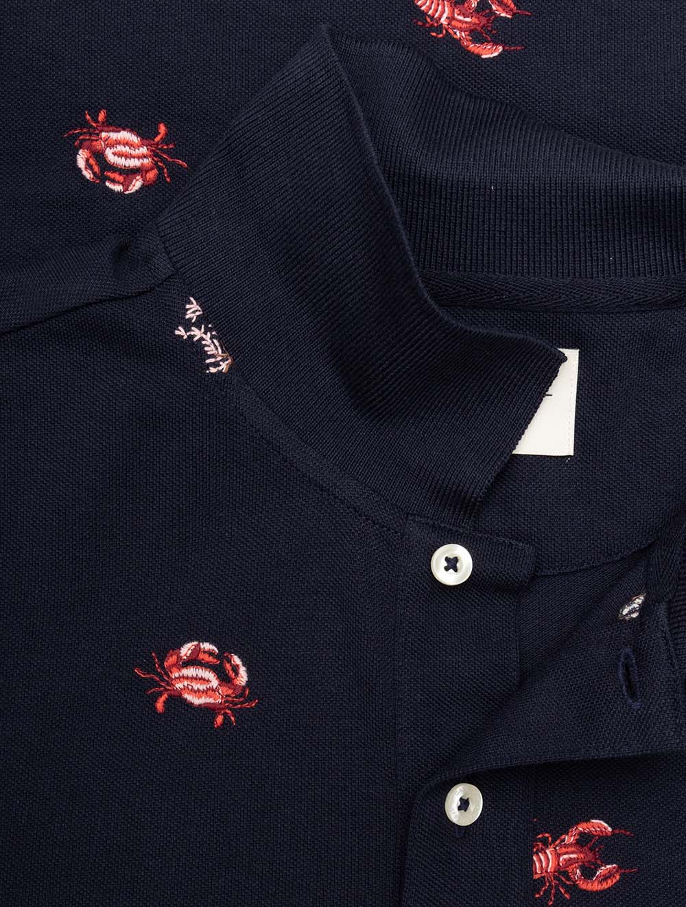 Embroidered Short Sleeve Polo Evening Blue