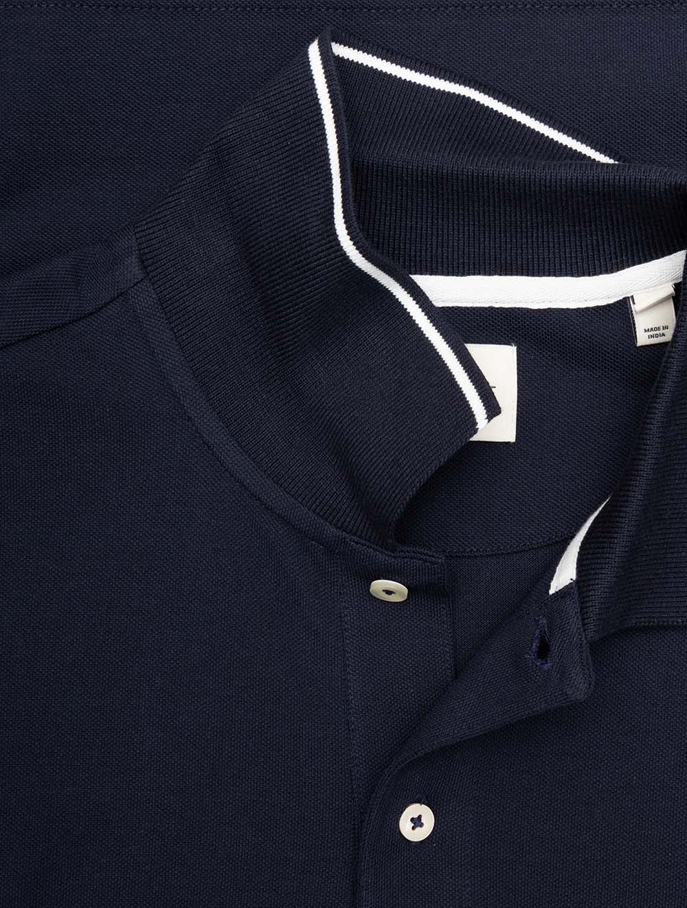 Tipping Short Sleeve Piqué Polo Evening Blue
