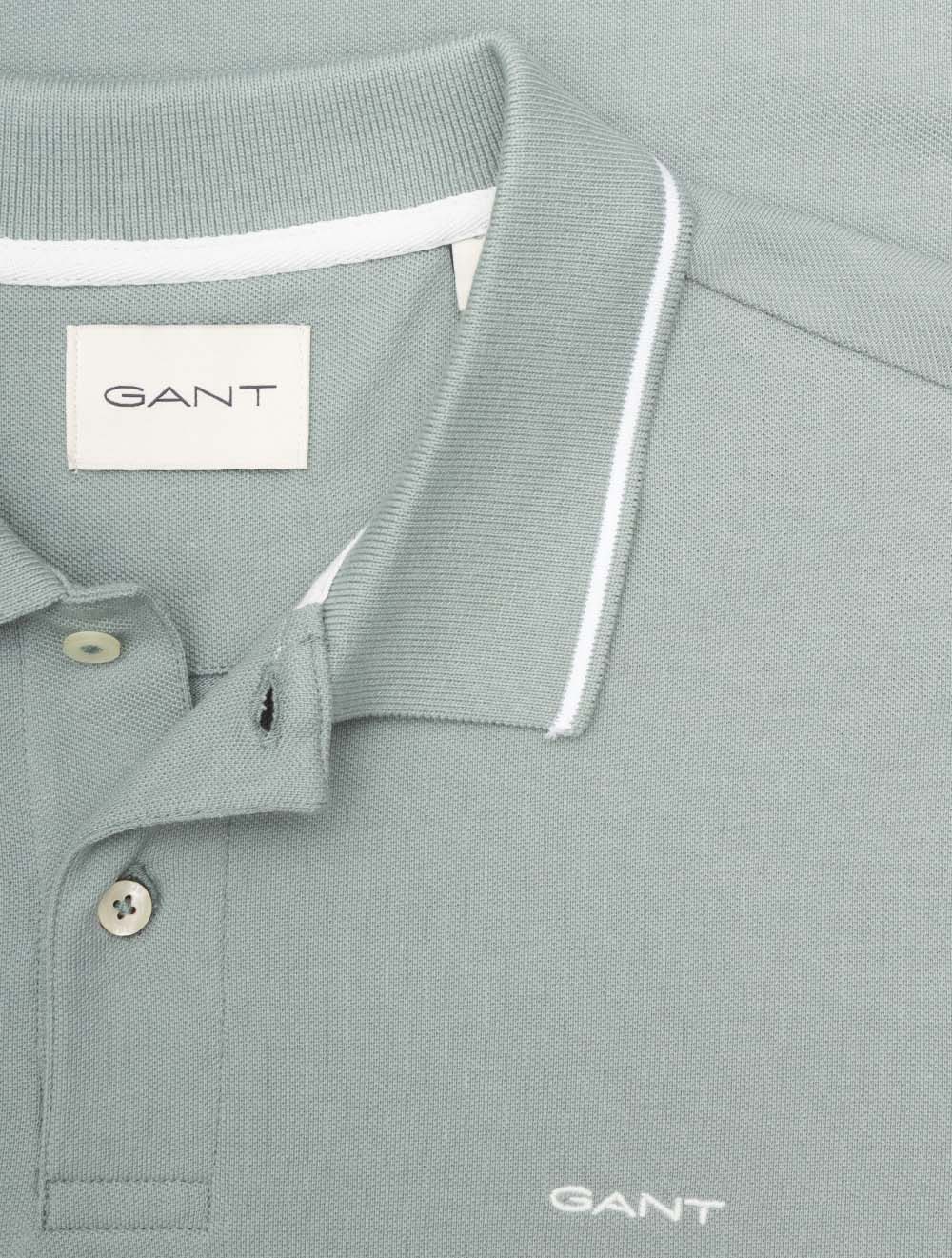 Tipping Short Sleeve Piqué Polo Ceramic Grey