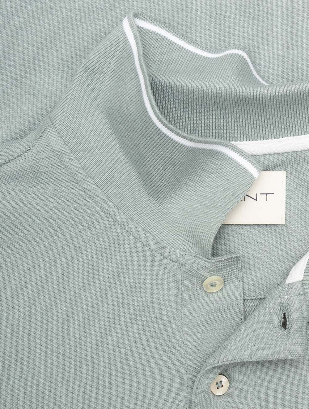 Tipping Short Sleeve Piqué Polo Ceramic Grey