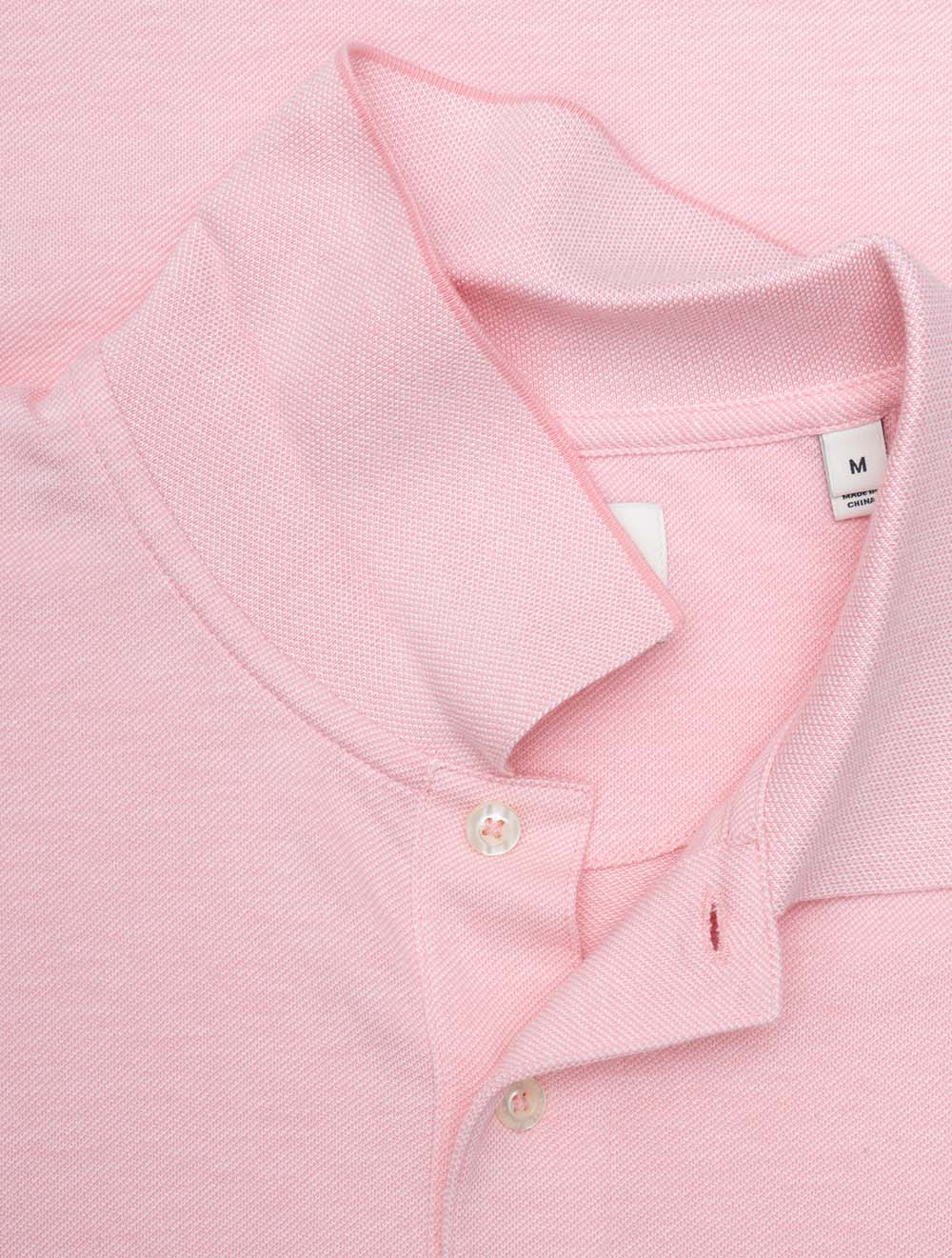 Two-Tone Short Sleeve Polo Washed Pink