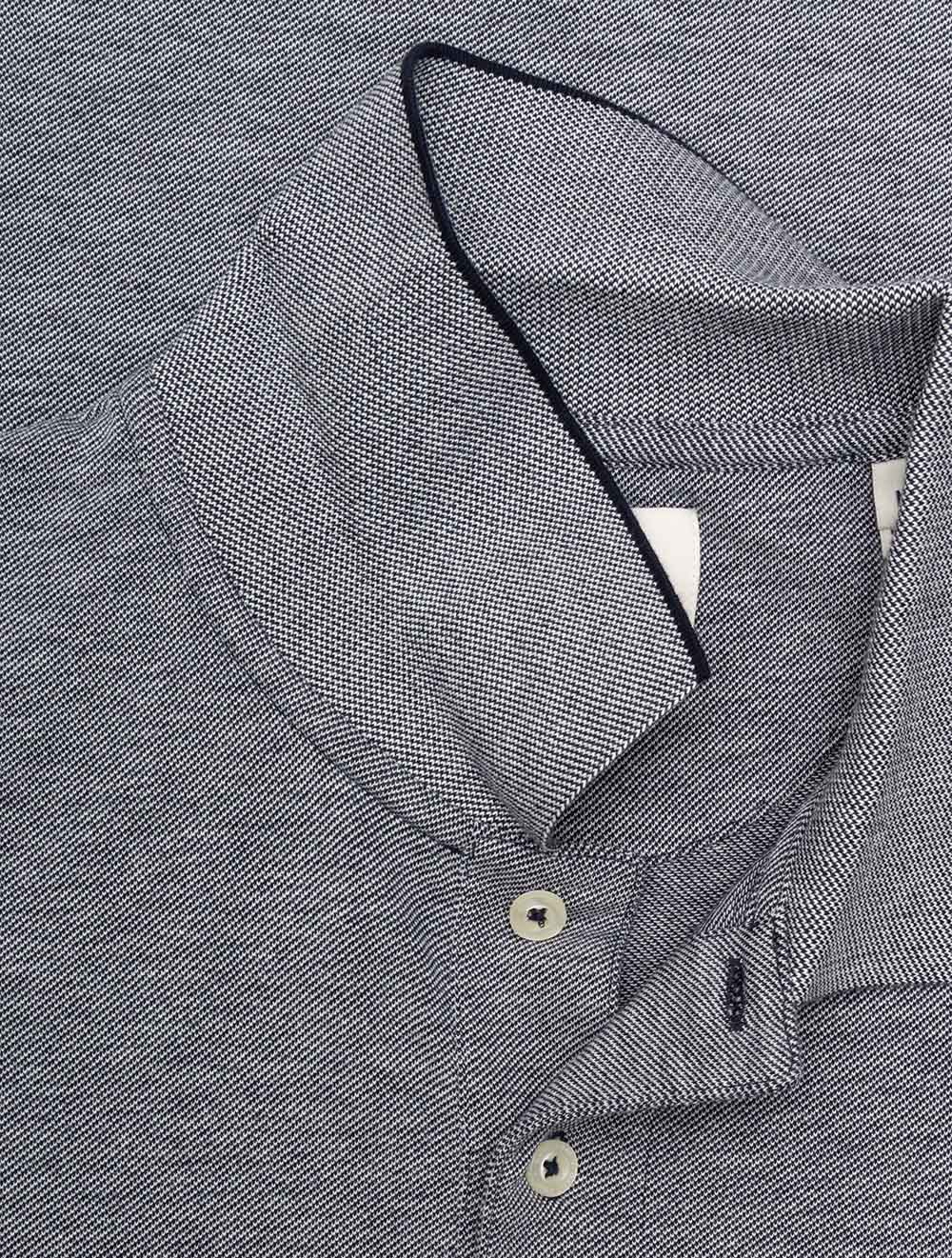 Two-Tone Short Sleeve Polo Evening Blue